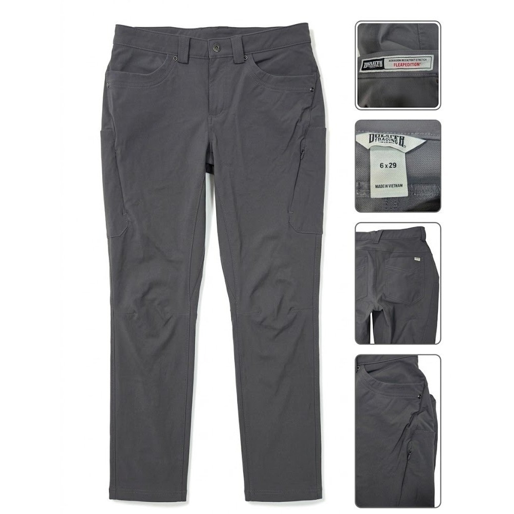 Duluth Trading Co Flexpedition Cargo Pants Womens 6x29 Gray Hiking Stretch Trail
